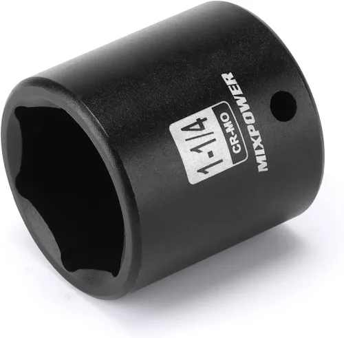 Vista 2 de Zócalo de impacto poco profundo de 1/2", CR-MO, 1-1/4", 6 puntos, diseño de esquina de radio, tuerca de eje de grado de impacto para fácil extracción