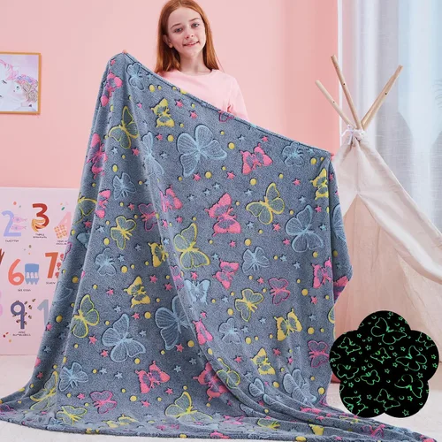 Vista 16 de QSTEHEML Manta de unicornio que brilla en la oscuridad, regalo de cumpleaños para niñas de 3 a 12 años, regalos de juguetes de unicornio, manta