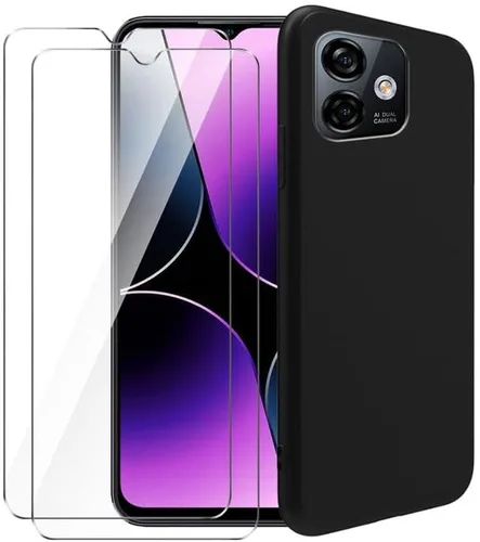 Vista 6 de Funda de silicona para Ulefone Note 16 Pro, funda protectora de cuerpo completo suave y sedosa, a prueba de golpes, con forro de microfibra (negro)