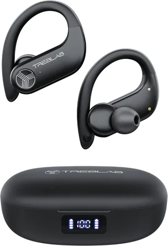 Vista 12 de TREBLAB X3 Pro - Auriculares inalámbricos para entrenamiento con ganchos cómodos, Bluetooth 5.3, graves potentes, aislamiento de ruido, 145 horas