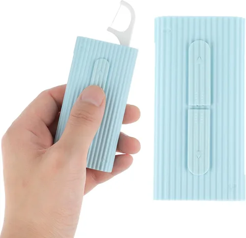 Vista 8 de WLLHYF Estuche portátil de hilo dental automático, organizador de recogida de hilo dental de viaje, estuche de almacenamiento con dispensador