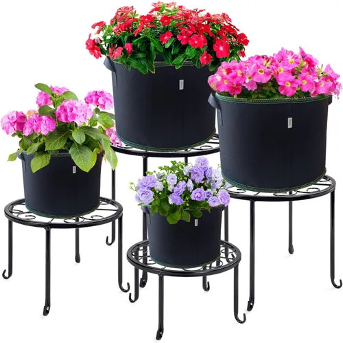 Vista 5 de Niurui Paquete de 5 bolsas de cultivo de 5 galones, 10.58 oz de tela no tejida gruesa para plantas con asas, para entrenamiento de plantas de bajo