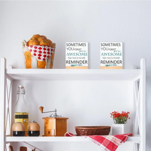 Vista 6 de Namalu Decoración de escritorio con citas inspiradoras, regalos para mujeres, Sometimes You Forget You Are Awesome Oficina Motivacional Decoración