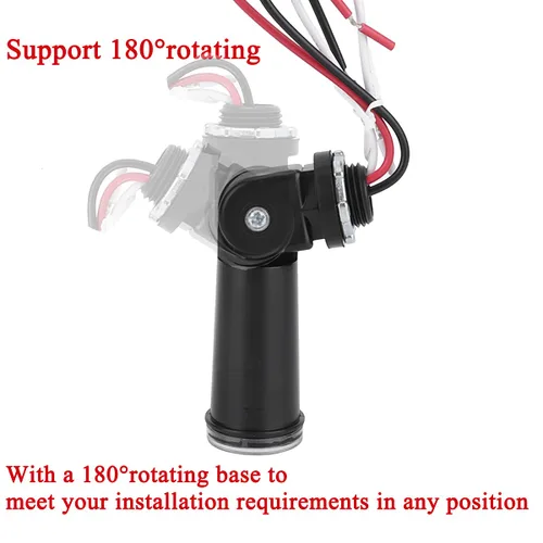 Vista 4 de Sensor fotoeléctrico al aire libre, interruptor de sensor de luz de fotocélula de CA de 120 V, control de iluminación de conducto de montaje