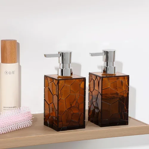 Vista 4 de Dispensador de jabón de manos, botellas de bomba de líquido de plástico acrílico transparente recargables dispensador de loción para decoración