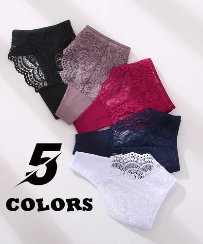 Vista 7 de CuteByte - Tangas de algodón para mujer, ropa interior sexy de encaje con espalda en T, transpirables, de tiro bajo, bragas hipster, paquete de 6