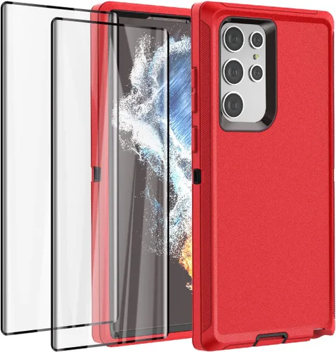Vista 7 de AICase Funda para Galaxy S22 Ultra con protector de pantalla, protección contra caídas, resistente, a prueba de golpes y polvo, 3 capas, resistente