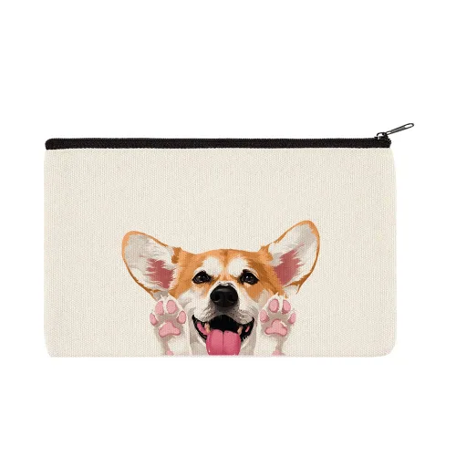 Vista 25 de WIRESTER Bolsa de maquillaje de lona con cremallera, bolsa de cosméticos, estuche organizador para mujeres y niñas, bolsa de cosméticos de viaje