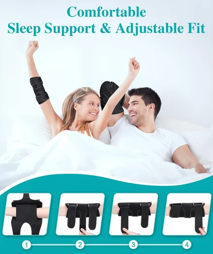 Vista 5 de Oyakin Codera para túnel cubital, soporte de atrapamiento del nervio cubital, férula ajustable para el codo para dormir, tendinitis, codo