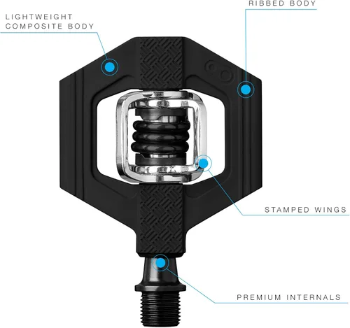 Vista 3 de Crankbrothers Candy - Pedal para bicicleta MTB con clip, pedal ligero para bicicleta de grava/XC/Trail, entrada por los 4 lados, flotador