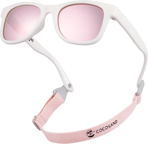 Vista 21 de COCOSAND Flexible Polarized Baby Sunglasses with Strap Beige