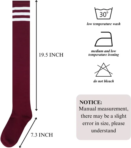 Vista 2 de Intgoodluckycc Calcetines altos hasta el muslo para mujer, calcetines largos hasta la rodilla, calcetines por encima de la rodilla para mujer