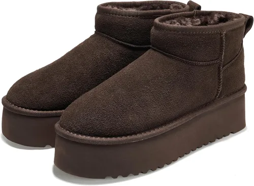 Vista 14 de Project Cloud Botines de cuero 100% genuino para mujer botas de plataforma Negro