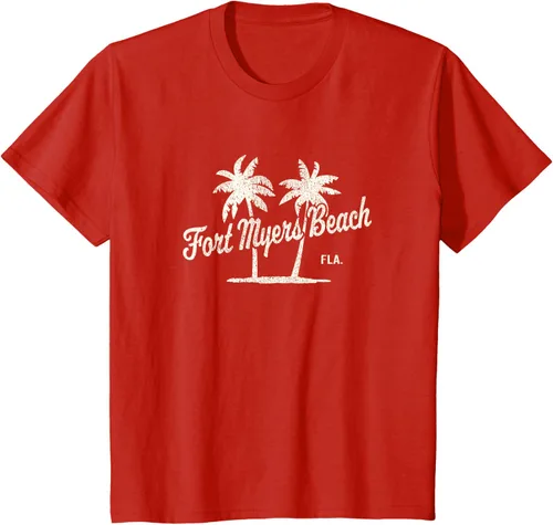 Vista 3 de Fort Myers Beach Florida Vintage 70s Palm Trees Graphic T-Shirt