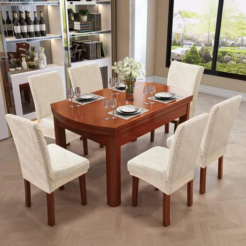 Vista 6 de Fundas para Sillas de Comedor, Fundas para Sillas de Comedor Elásticas Parsons, Protector de Sillas de Cocina para Comedor, Extraíbles, Lavables