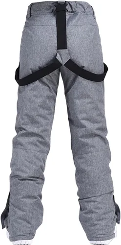Vista 3 de ATOFY Pantalones de esquí para mujer, pantalones de nieve aislados, para invierno, cálidos, desmontables, tirantes al aire libre, impermeables