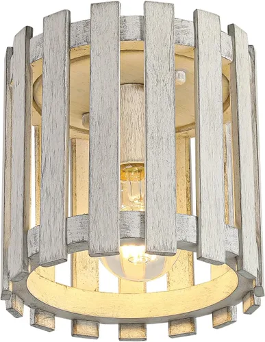 Vista 14 de Lámpara de techo de montaje empotrado de granja, lámpara de madera cerca del techo, accesorios de iluminación rústicos de pasillo para cocina