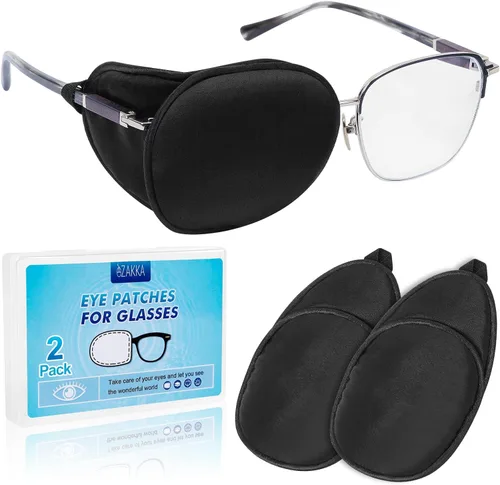 Vista 22 de eZAKKA Parches para ojos para adultos, parche para gafas, parche de seda para ojo perezoso, ambliopía, estrabismo y después de la cirugía