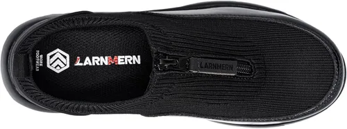 Vista 4 de FENLERN - Zapatos con punta de acero para mujer, tenis de seguridad ligeros con amortiguación de aire, zapatos de trabajo resistentes, fáciles
