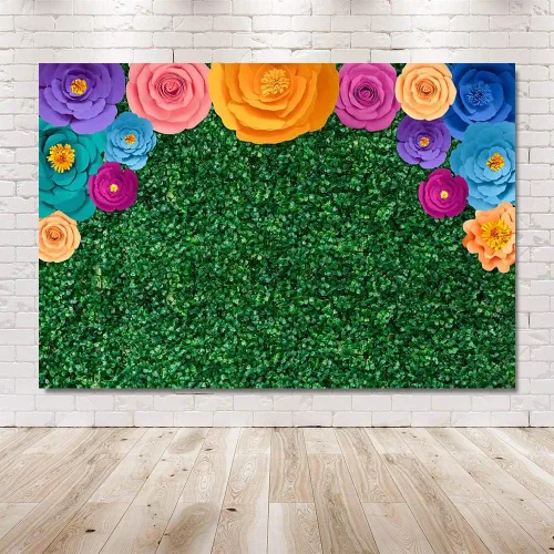 Vista 6 de MEHOFOND Pancarta de fondo para fiesta temática mexicana, festival mexicano, cumpleaños, decoración de fiesta, hojas verdes, fondo de fotografía
