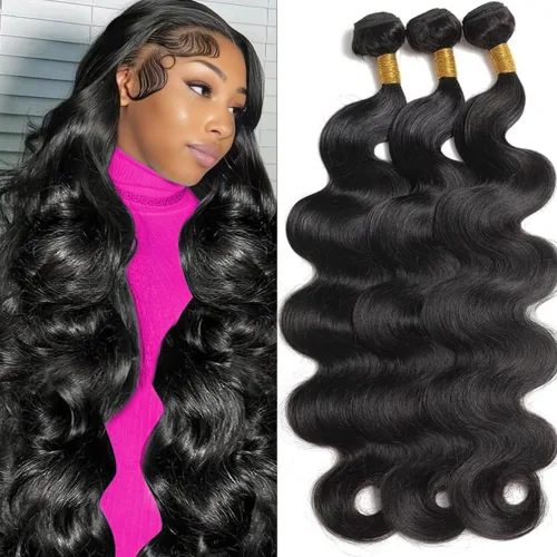 Vista 10 de 3 manojos de cabello humano 12A, ondulado, 100% sin procesar, cabello humano virgen brasileño de tejido rápido (14, 16, 18 pulgadas)