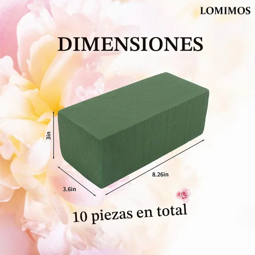 Vista 2 de LOMIMOS 10 piezas de ladrillos de espuma floral, suministros de bloques de floristería para arreglos florales de bricolaje 10 piezas mojadas