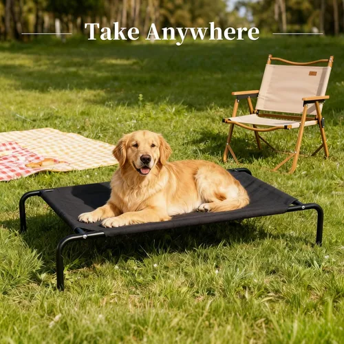Vista 9 de STARLATTA Cama elevada para perros grandes, cuna elevada lavable con pies antideslizantes, camas refrescantes impermeables con tela Oxford, uso