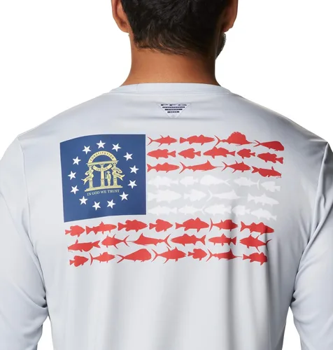 Vista 5 de Columbia Terminal Tackle PFG - Bandera para hombre grande y alto con bandera LS, gris fríopez GA, talla L B&T