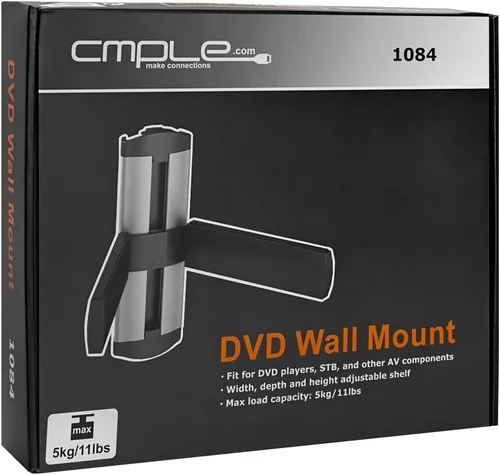 Vista 6 de Cmple - Soporte de pared universal ajustable para reproductores de DVD/cajas de cable/consolas de juegos/accesorios de TV - 1 estante