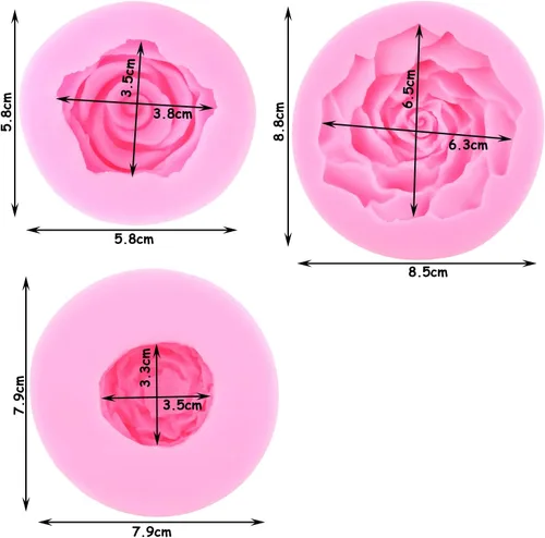 Vista 4 de Zixiang Bloom - Molde de silicona con diseño de flores de rosas 3D, para decoración de pasteles, jabón, velas, caramelos, chocolate, polimérico