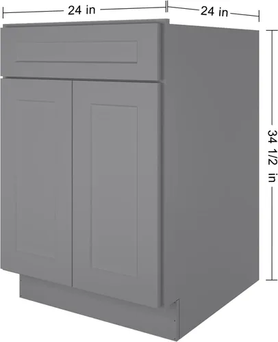 Vista 3 de LOVMOR Vanidad de baño de 24 pulgadas, gabinete base de cocina, unidad de almacenamiento de fregadero individual, armario de almacenamiento