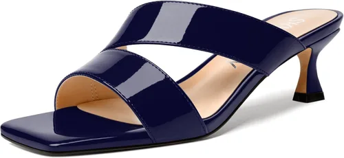 Vista 20 de SKYSTERRY Sandalias de tacón bajo con punta abierta para mujer, con tacón bajo, de 2 pulgadas Beige