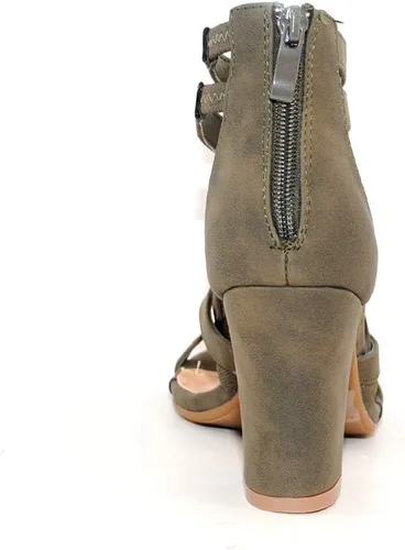 Vista 3 de Colección TRENDSup Sandalias de tacón grueso con correa de tobillo para mujer