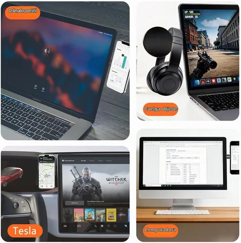 Vista 7 de Soporte magnético para teléfono con rotación de 180° para Negro