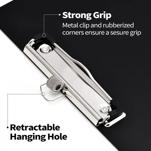Vista 5 de Sooez Portapapeles de plástico con soporte para bolígrafo, [10% más grueso] Tableros de clip de 8.5 x 11 pulgadas con clip de perfil bajo, lindo