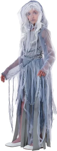Vista 4 de Disfraz infantil de belleza embrujada de California Costumes, M, Blanco Gris