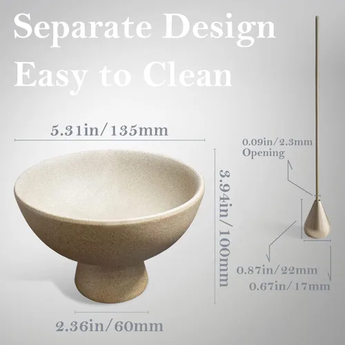 Vista 6 de Soporte de incienso de cerámica para palos, soporte para quemador de incienso, decoración zen, cuenco decorativo para diseño de decoración de mesa