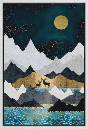 Vista 47 de SIGNFORD Lienzo enmarcado para pared, camino del desierto con cactus, naturaleza silvestre, ilustraciones modernas, arte decorativo, rústico