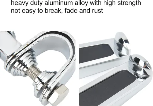 Vista 4 de Estriberas Abrazadera en U, mini estriberas para bicicleta, protector de motor, reposapiés para motocicleta, bicicleta de calle con barra de choque