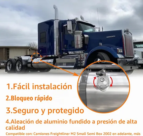 Vista 4 de Fokes Tapa de Combustible Diésel con Bloqueo de 2 3/8" Compatible con Freightliner M2 Camiones Semi de Caja Pequeños Tanque de Combustible, Tapa