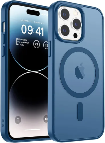 Vista 40 de zapica Funda magnética para iPhone Air, con protector de pantalla de vidrio templado, compatible con MagSafe, translúcida mate, a prueba de golpes