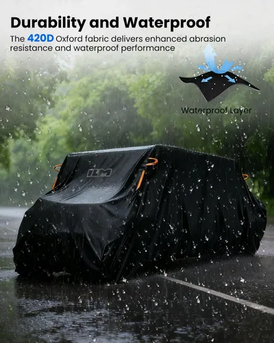 Vista 3 de ILM Cubierta UTV impermeable, resistente al viento, protección para todo tipo de clima, compatible con Can Am Polaris Kawasaki Textron 4-6 plazas