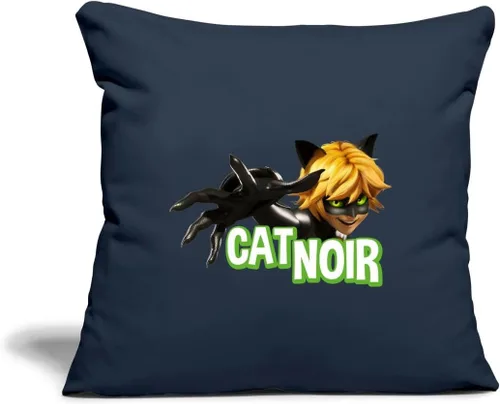 Vista 6 de Spreadshirt Miraculous Merchandise Cat Noir Adrien Pose - Funda de almohada de 18 x 18 pulgadas, tamaño único, color negro