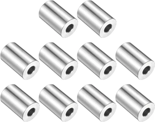 Vista 70 de uxcell 10 piezas de espaciador de acero inoxidable de 3/8" de diámetro interno x 3/4" de diámetro exterior x 1" de longitud, espaciador de rosca