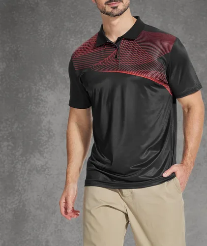 Vista 6 de ZITY Polo de golf para hombre, camiseta deportiva de manga corta para tenis