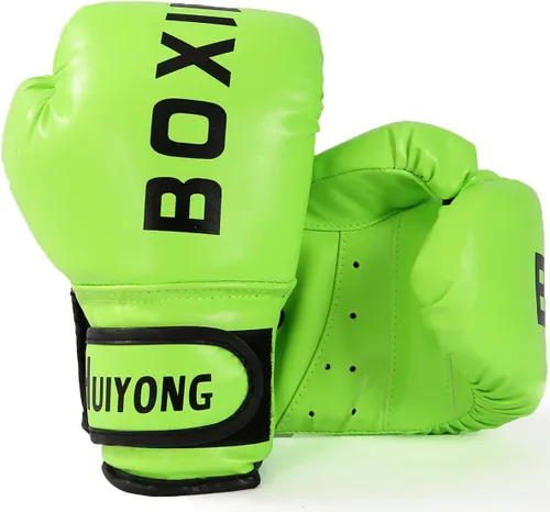 Vista 9 de Guantes de boxeo para niños HUINING, guantes de entrenamiento para niños, guantes de boxeo MMA, guantes de boxeo de poliuretano, con dibujos