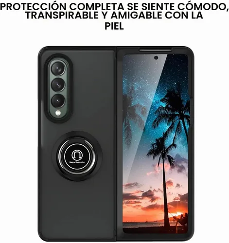 Vista 6 de TJS - Funda compatible con Samsung Galaxy Z Fold 3 5G (negro)