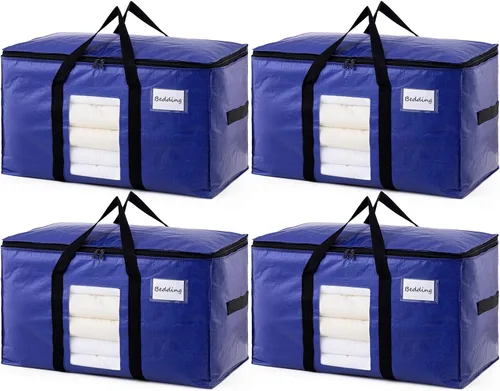 Vista 12 de TAILI - Bolsas de mudanza extra grandes, paquete de 10 bolsas negras resistentes para almacenamiento con ventana visible, asas envolventes