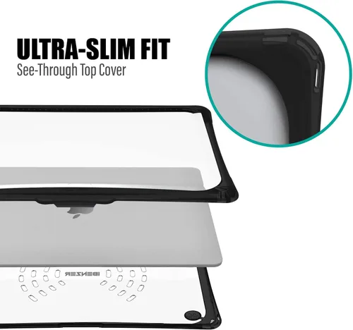 Vista 7 de IBENZER Hexpact AT13-BK - Funda compatible con MacBook Air de 13 pulgadas 2022 2021 2020 M1 A2337 A2179 A1932, funda protectora resistente