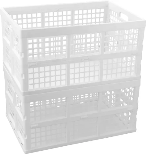 Vista 11 de Asking Cajas plegables para uso general, paquete de 4 cajas apilables de 42 L